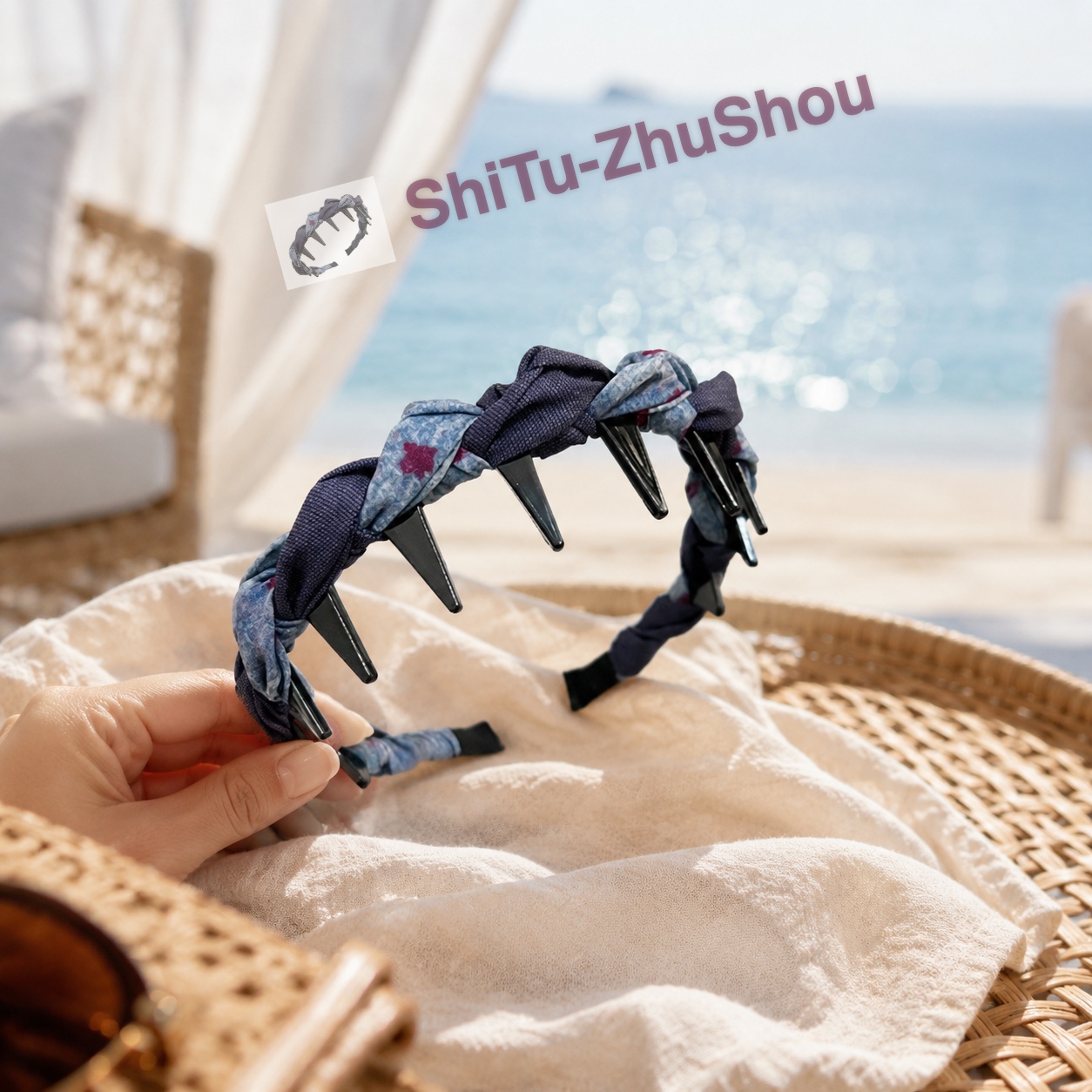 带店铺水印的发箍营销图